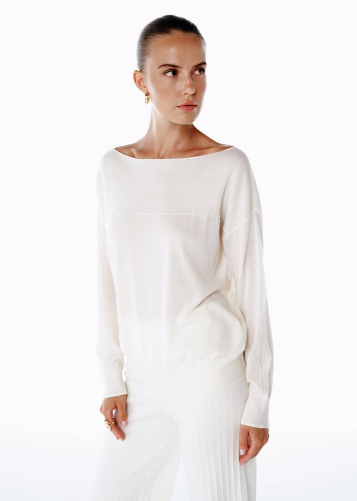 KNITSS - ULTRAFINE ORGANIC CASHMERE SWEATER ECRU