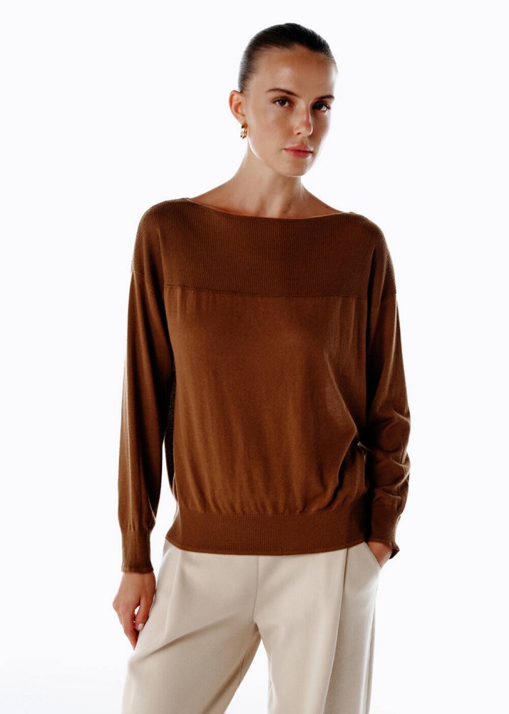 KNITSS - ULTRAFINE ORGANIC CASHMERE SWEATER PECAN
