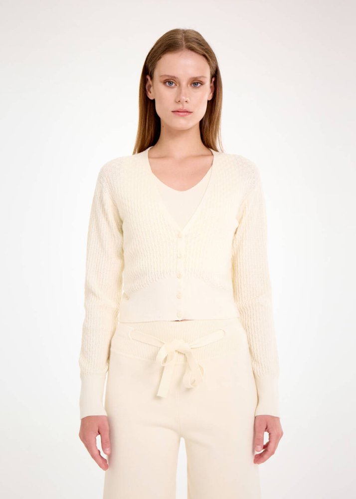 KNITSS - V NECK PANNA KNIT CARDIGAN