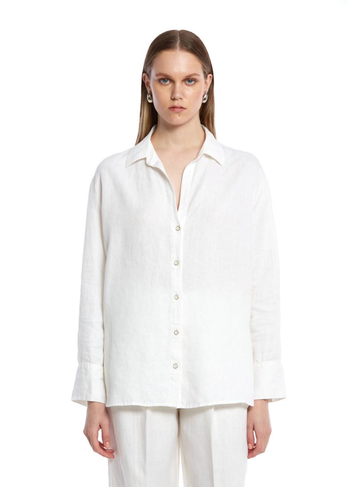 KNITSS - WHITE LINEN SHIRT