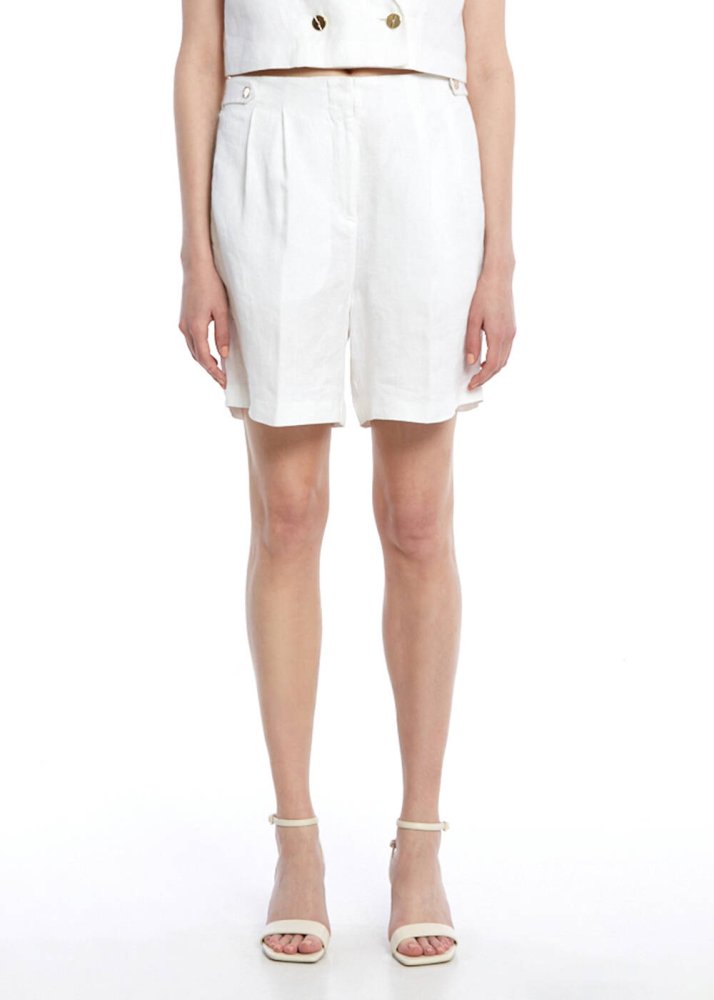 KNITSS - WHITE LINEN SHORTS
