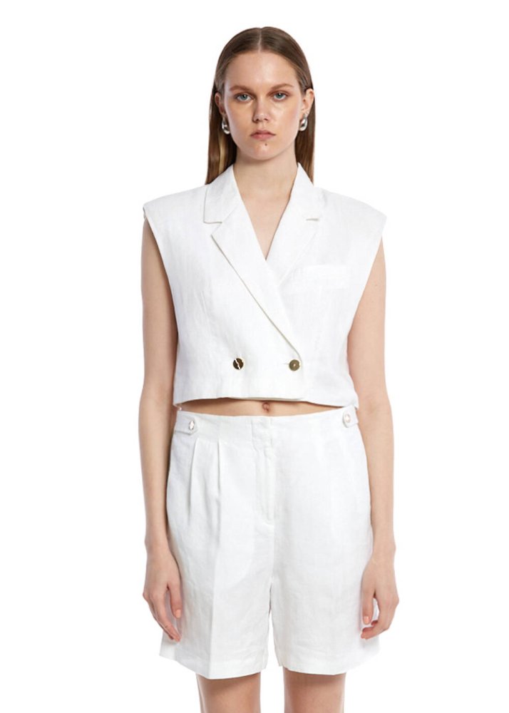 KNITSS - WHITE LINEN VEST